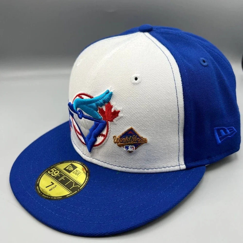 Toronto Blue Jays Hat Men 7‎ 5/8 Blue White 59Fifty New Era Fitted Cap